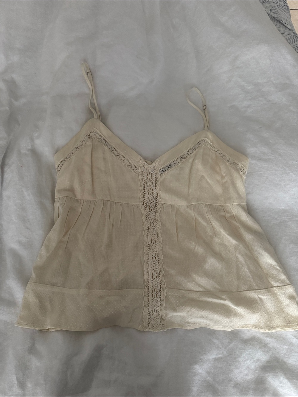 Volcom Cream Lace-Trim Cami Top